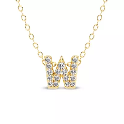 Petite Diamond Initial Necklace – W