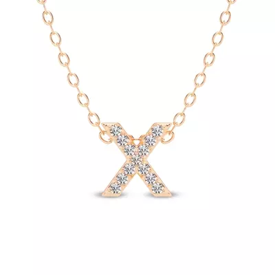 Petite Diamond Initial Necklace – X