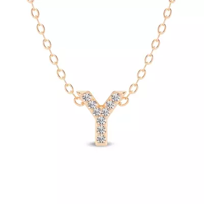 Petite Diamond Initial Necklace – Y
