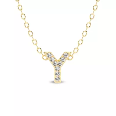 Petite Diamond Initial Necklace – Y