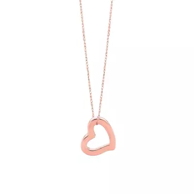 Open Heart Gold Pendant Necklace