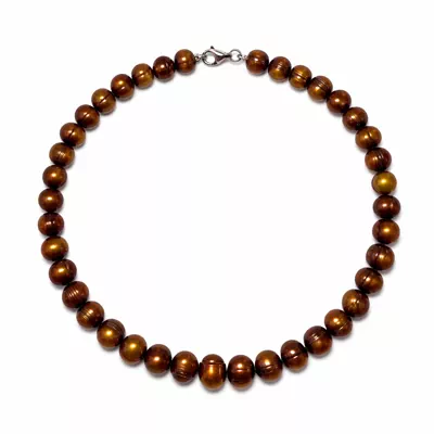 Chocolate Freshwater Pearl Necklace (9–10mm)
