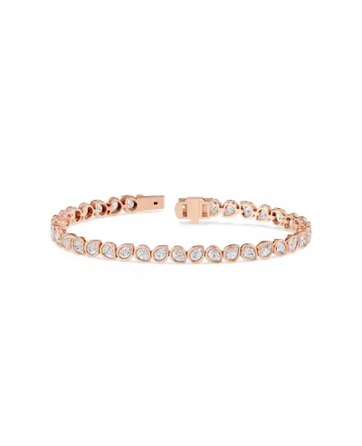 Dimensional Bezel Pear Lab Diamond Tennis Bracelet