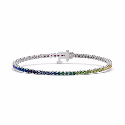 Rainbow Sapphire Tennis Bracelet (3 ct. tw.)