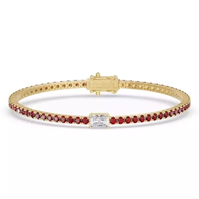 Lunava Ruby & Radiant Lab Diamond Tennis Bracelet