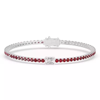Lunava Ruby & Radiant Lab Diamond Tennis Bracelet