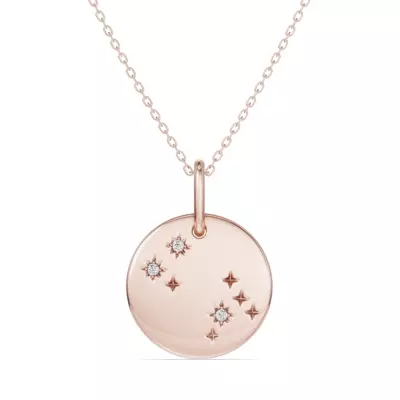 Gemini Zodiac Constellation Medallion Necklace
