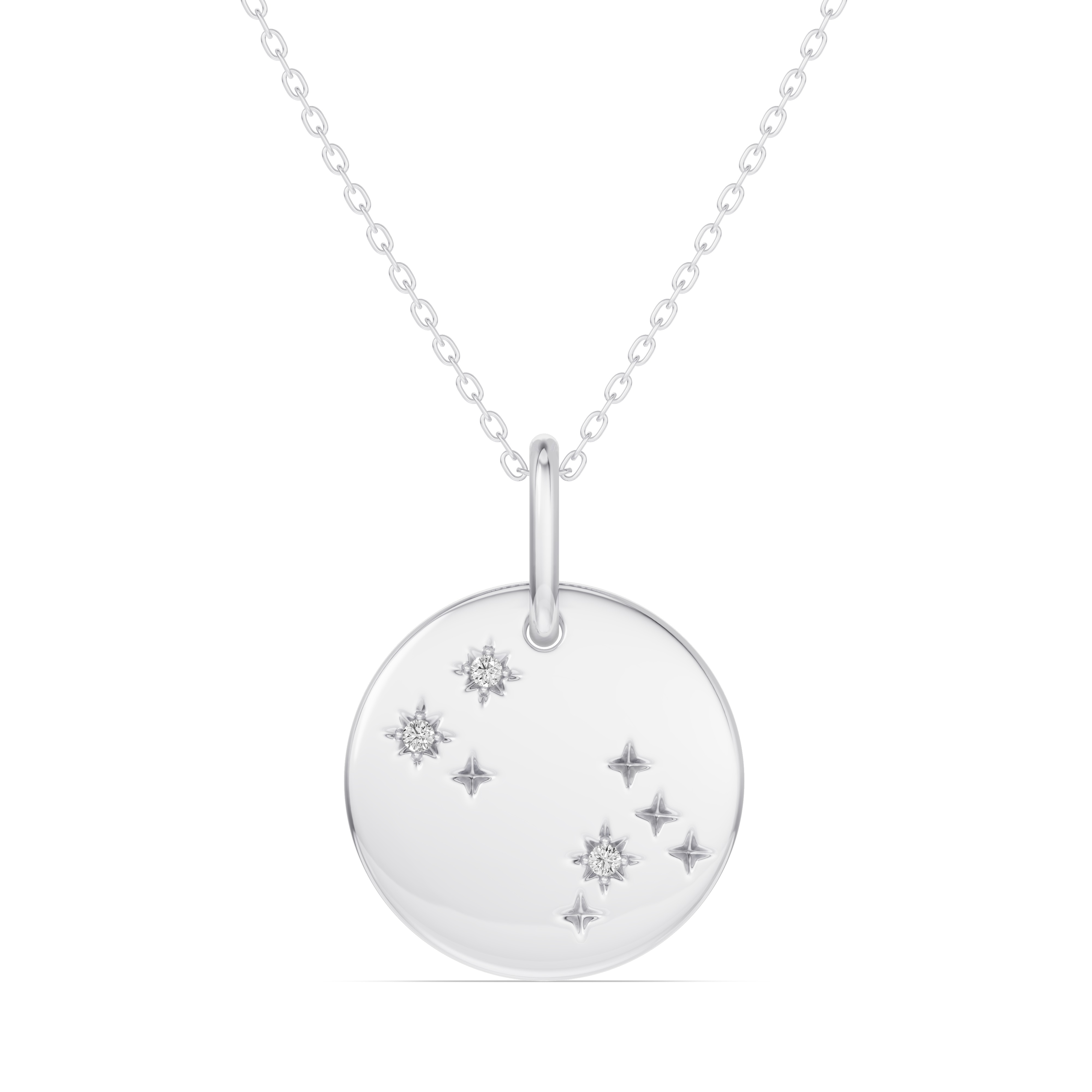 Gemini Zodiac Constellation Medallion Necklace