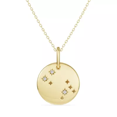 Gemini Zodiac Constellation Medallion Necklace