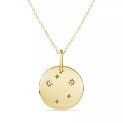 Libra Zodiac Constellation Medallion Necklace