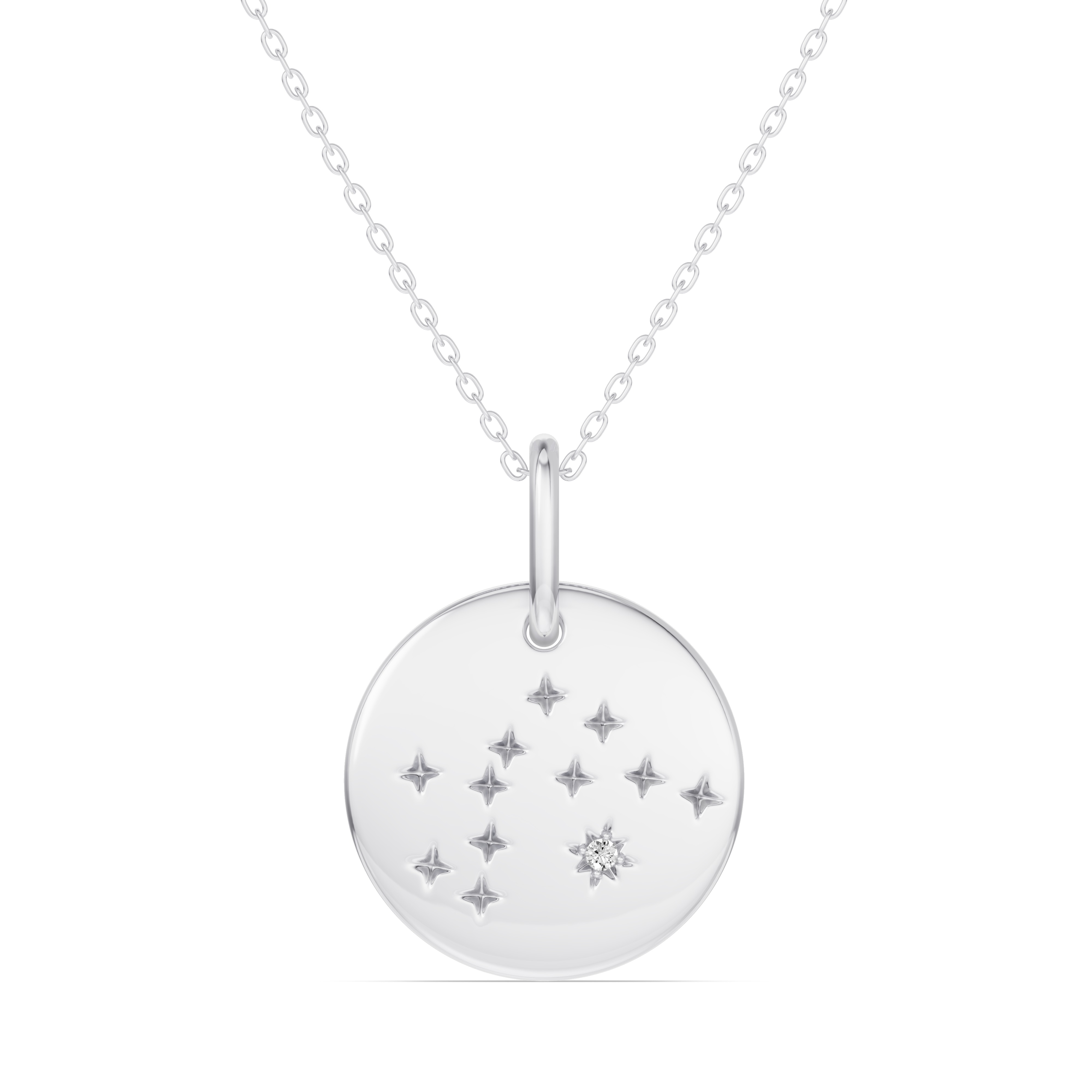 Aquarius Zodiac Constellation Medallion Necklace