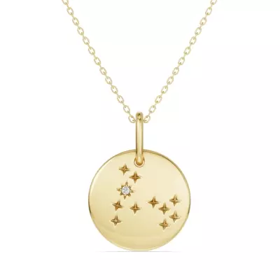 Pisces Zodiac Constellation Medallion Necklace