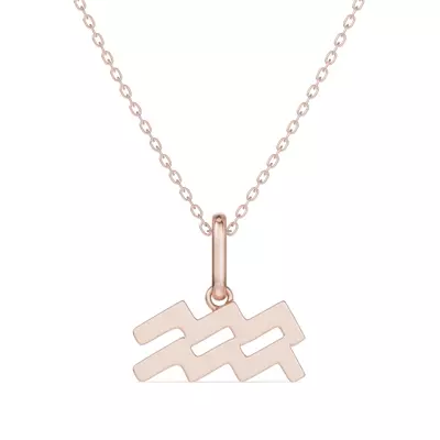 Aquarius Zodiac Glyph Necklace