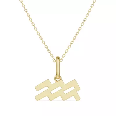 Aquarius Zodiac Glyph Necklace