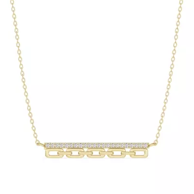 Chain Reaction Pavé Bar Necklace