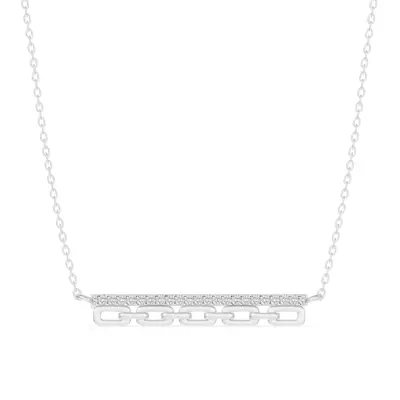 Chain Reaction Pavé Lab Bar Necklace