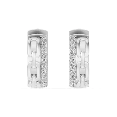 Chain Reaction Pavé Lab Huggie Earrings