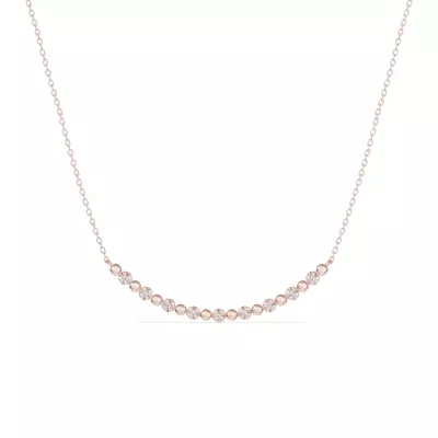 Diamond Bead Bar Smile Necklace