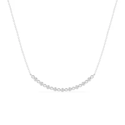 Diamond Bead Bar Smile Necklace