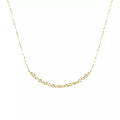Diamond Bead Bar Smile Necklace