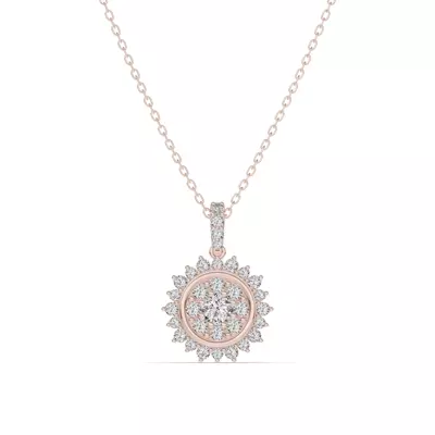 Sunburst Cluster Lab Diamond Necklace