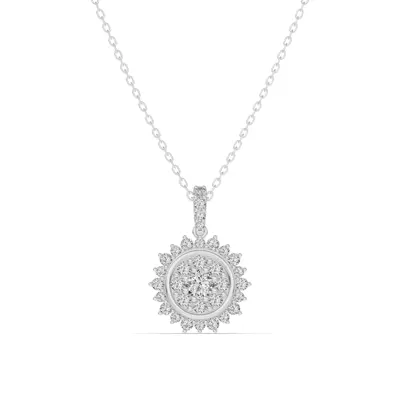 Sunburst Cluster Lab Diamond Necklace