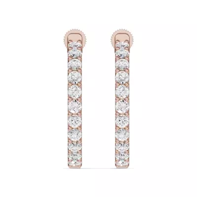 Unity Prong Hoop Lab Earrings (2 ct. tw.)