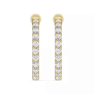 Unity Prong Hoop Lab Earrings (2 ct. tw.)