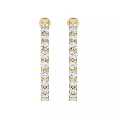 Unity Prong Hoop Lab Earrings (4 ct. tw.)