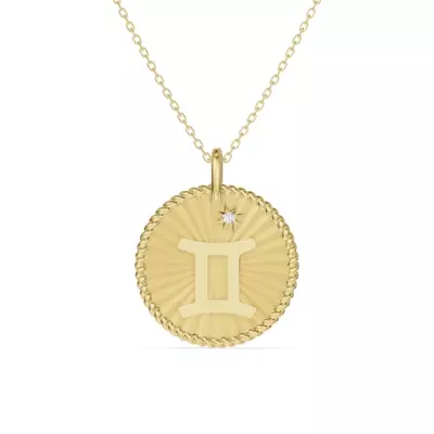 Gemini Celestial Zodiac Medallion Pendant