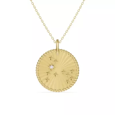 Pisces Celestial Zodiac Medallion Pendant