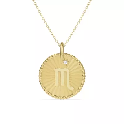Scorpio Celestial Zodiac Medallion Pendant
