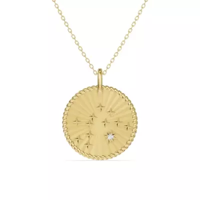 Aquarius Celestial Zodiac Medallion Pendant