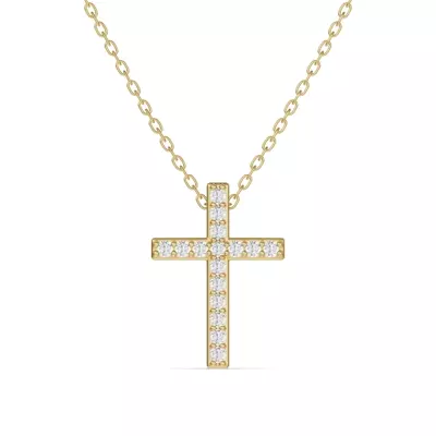 Radiance Pavé Cross Lab Pendant