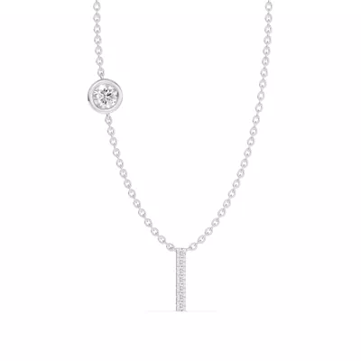 Bezel Lab Diamond Pavé Initial Necklace - I