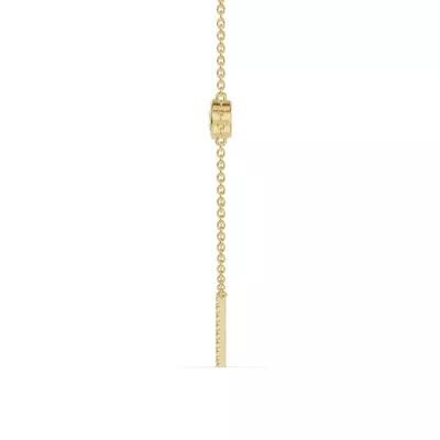 Bezel Lab Diamond Pavé Initial Necklace - V