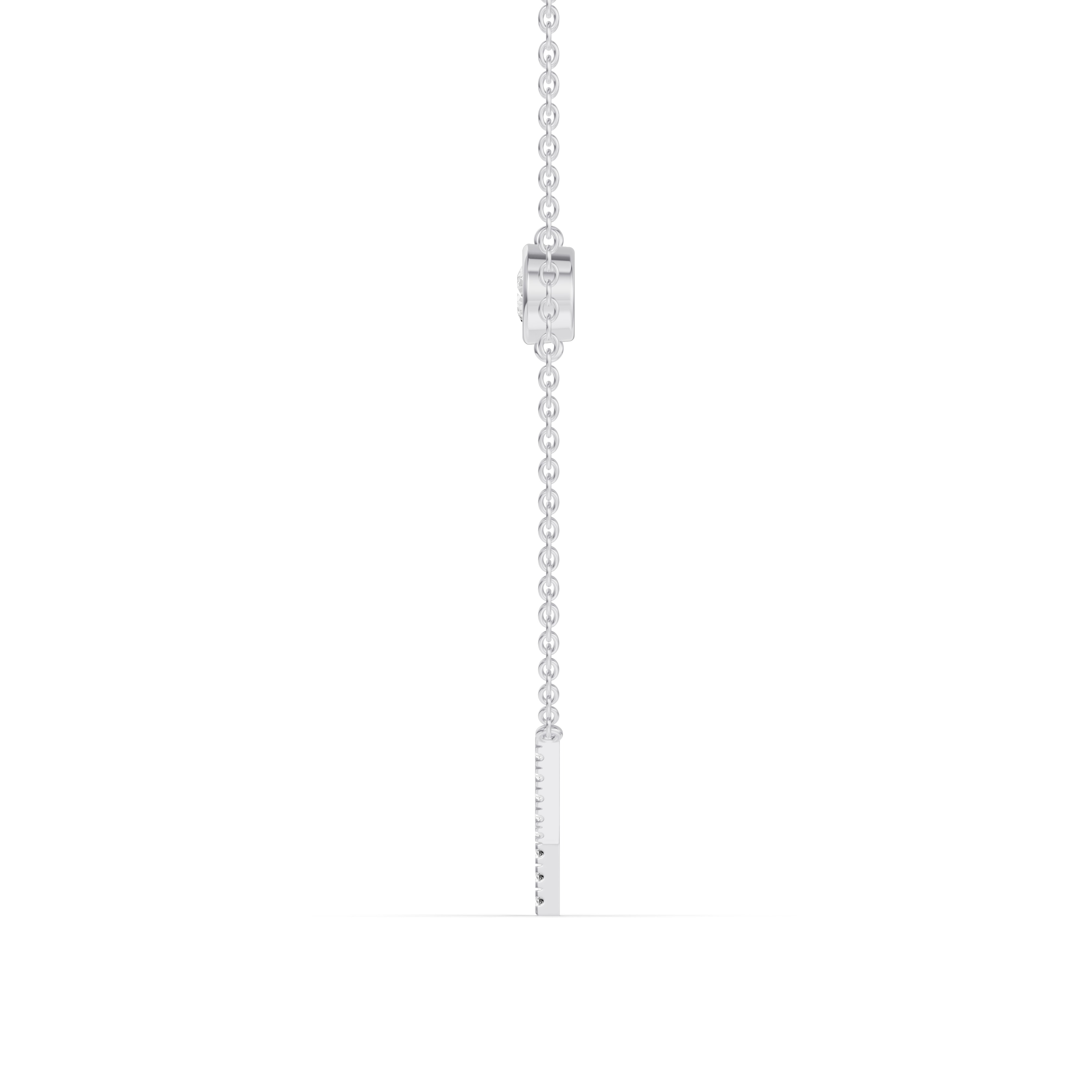 Bezel Lab Diamond Pavé Initial Necklace - Y