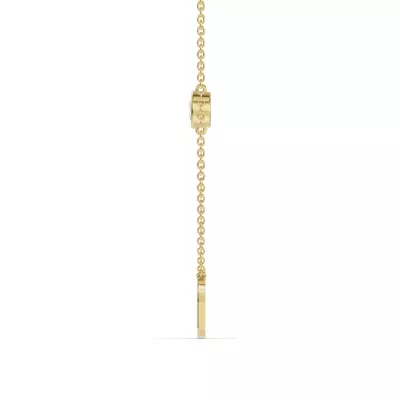 Bezel Lab Diamond Gold Initial Necklace - G