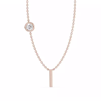 Bezel Lab Diamond Gold Initial Necklace - I