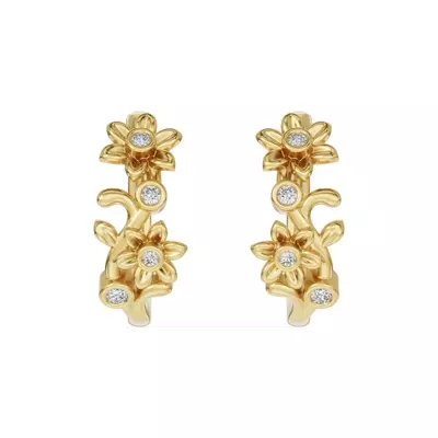 Vine Lab Diamond Hoop Earrings