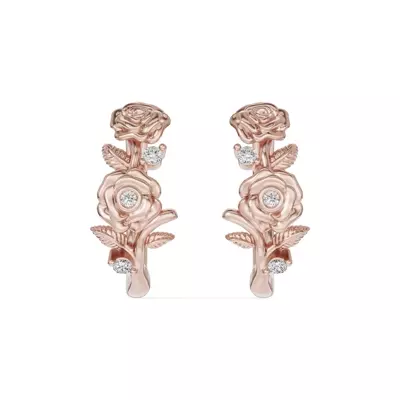 Rose Lab Diamond Hoop Earrings