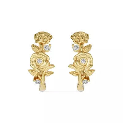 Rose Lab Diamond Hoop Earrings