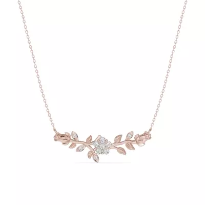 Rose Bud Lab Diamond Necklace