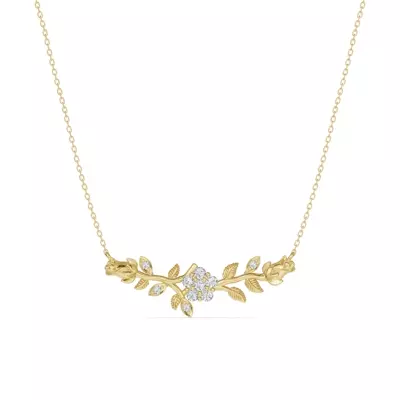 Rose Bud Diamond Necklace