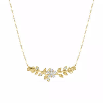 Rose Bud Diamond Necklace