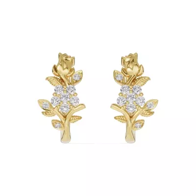 Rose Bud Lab Diamond Hoop Earrings