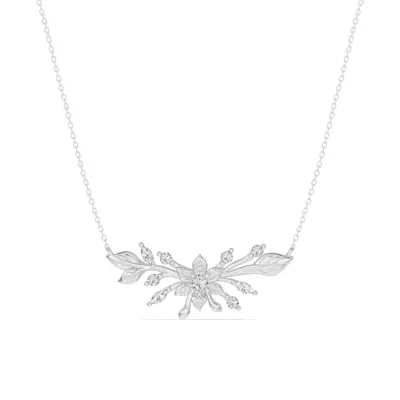 Flora Lab Diamond Silver Necklace