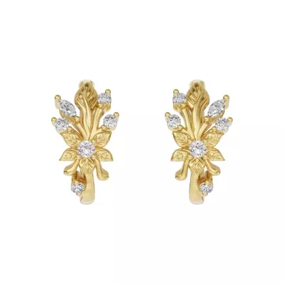 Flora Diamond Hoop Earrings
