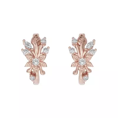 Flora Diamond Hoop Earrings