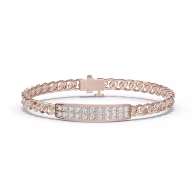 Pavé Cuban Link Panel Lab Diamond Bracelet
